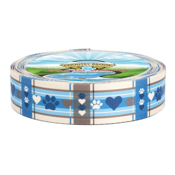 Country Brook Design® 1 1/2 inch Puppy Picnic Polyester Webbing, 5 Yards