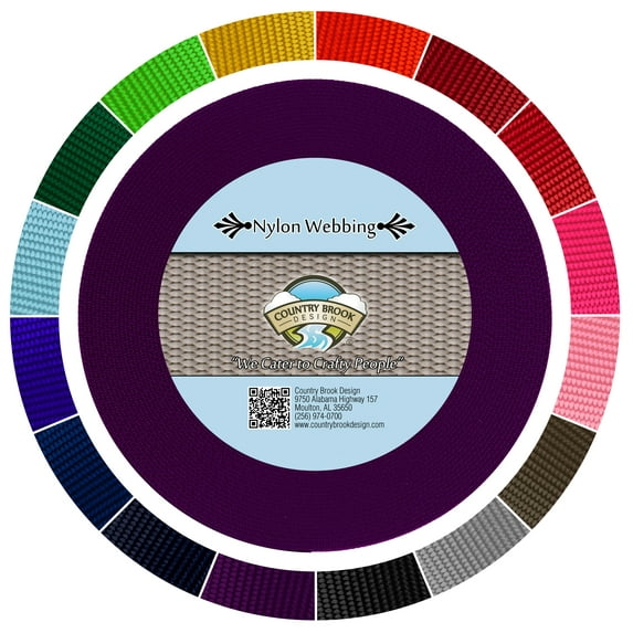 Country Brook Design® 1 1/2 inch Purple Heavy Duty Nylon Webbing, 10 Yards