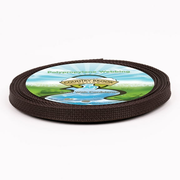 Country Brook Design® 1/2 Inch Brown Polypro Webbing, 50 Yards