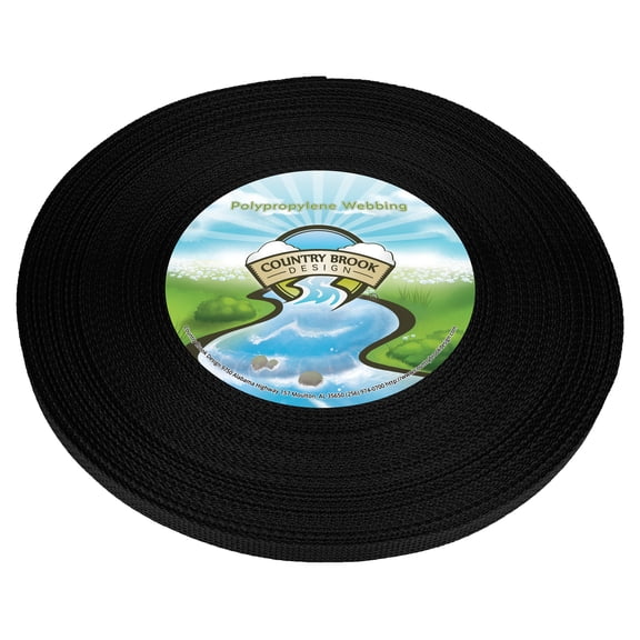 Country Brook Design® 1/2 inch Black Polypro Webbing, 10 Yards