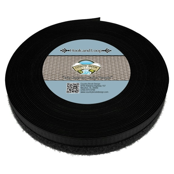 Country Brook Design® 1/2 inch Black Sew on Hook and Loop, 5 Yards