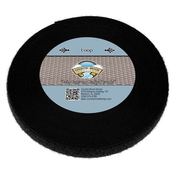 Country Brook Design® 1/2 inch Black Sew on Loop Only, 25 Yards