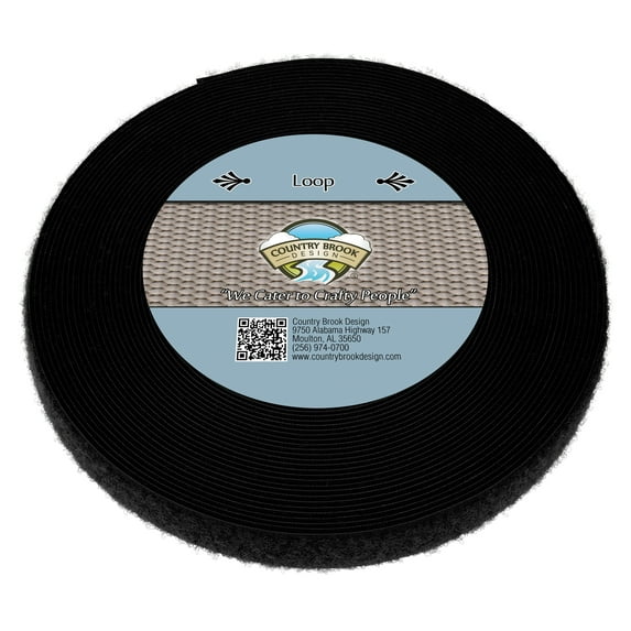 Country Brook Design® 1/2 inch Black Sew on Loop Only, 5 Yards