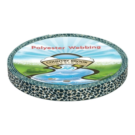 Country Brook Design® 1/2 inch Cheetah Polyester Webbing, 50 Yards