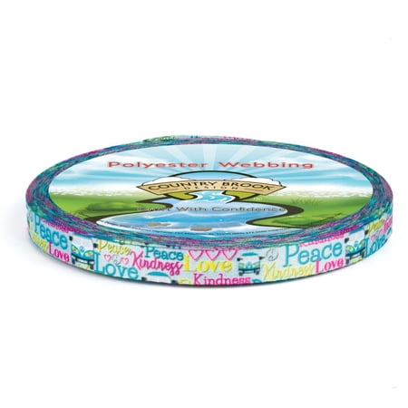 Country Brook Design® Love and Peace Lite Tape (1/2 Inch, 10 Yards)