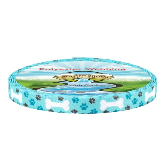 Country Brook Design® 1/2 inch Oh My Dog Polyester Webbing, 5 Yards