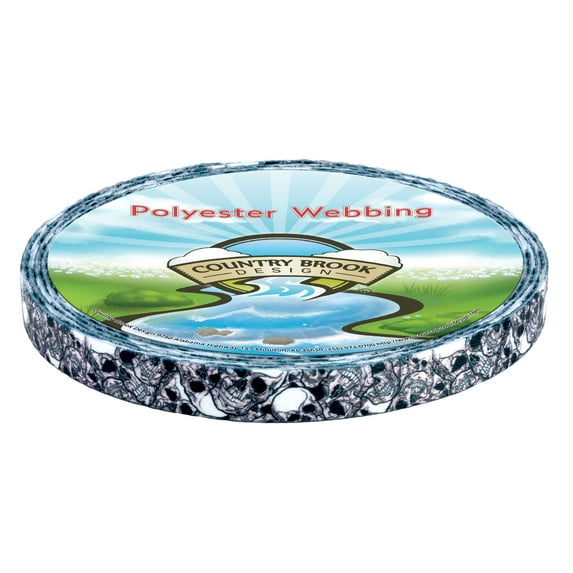 Country Brook Design® 1/2 inch Phantom Skulls Polyester Webbing, 5 Yards
