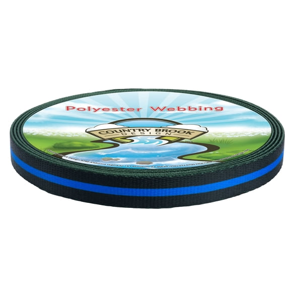Country Brook Design® 1/2 Inch Thin Blue Line Polyester Webbing, 5 Yards