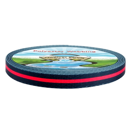 Country Brook Design® 1/2 inch Thin Red Line Polyester Webbing, 10 Yards