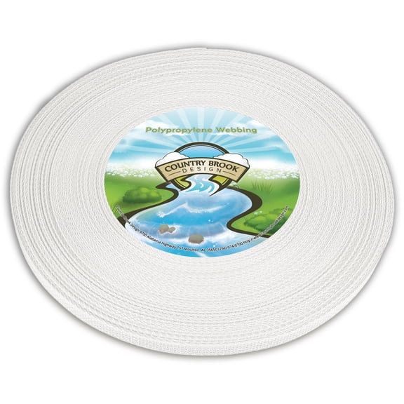 Country Brook Design® 1/2 inch White Polypro Webbing, 10 Yards