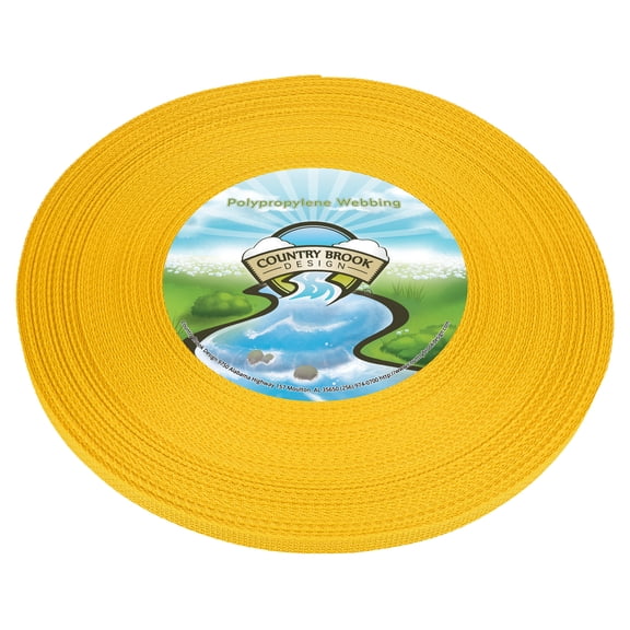 Country Brook Design® 1/2 inch Yellow Polypro Webbing, 10 Yards