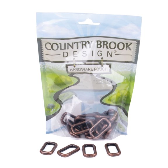 Country Brook Design® 1 Inch Antique Copper Heavy Welded Rectangle Rings, 25 Pack