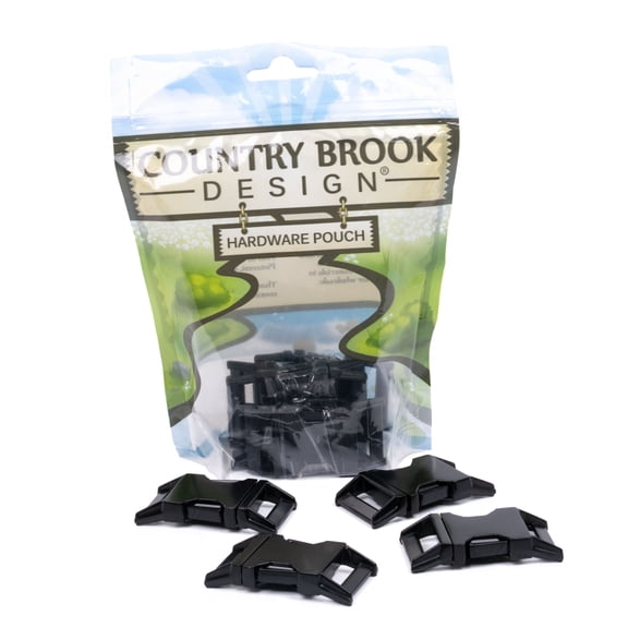 Country Brook Design® 1 Inch Contoured Black Side Release Buckles, 5 Pack