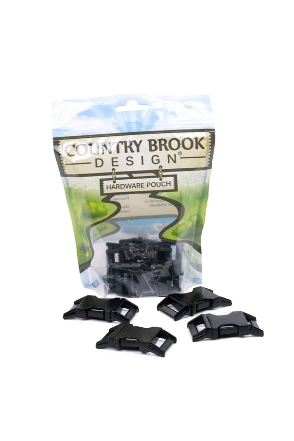 ® 1 Inch Contoured Black Side Release Buckles, 5 Pack