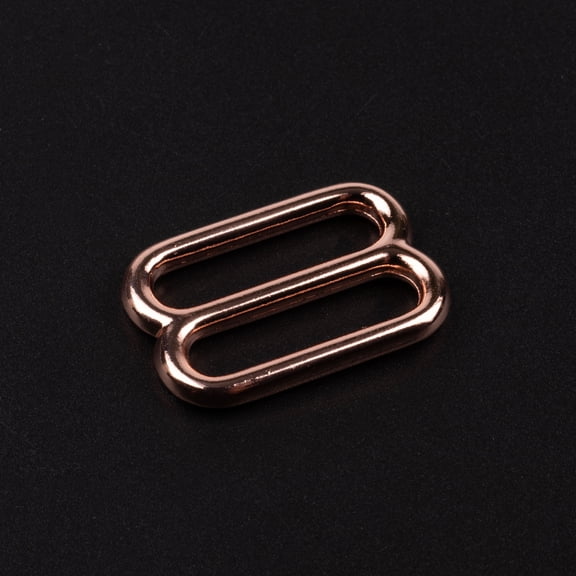Country Brook Design® 1 Inch Rose Gold Metal Round Wide-Mouth Triglide Slides, 10 Pack