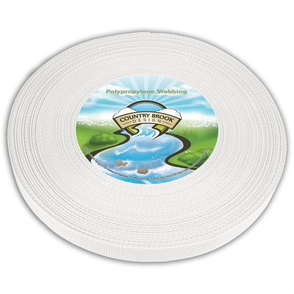 Brook Shoping Design Country Brook Design, Lightweight Webbing, 1 inch White, 25 Yards ...
