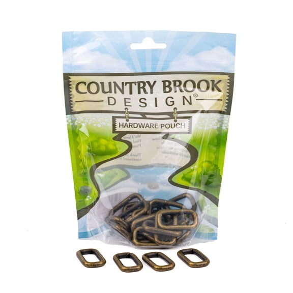 Country Brook Design® 1 inch Antique Brass Heavy Welded Rectangle Rings, 100 Pack
