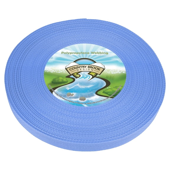Country Brook Design® 1 inch Baby Blue Polypro Lightweight Webbing, 10 Yards