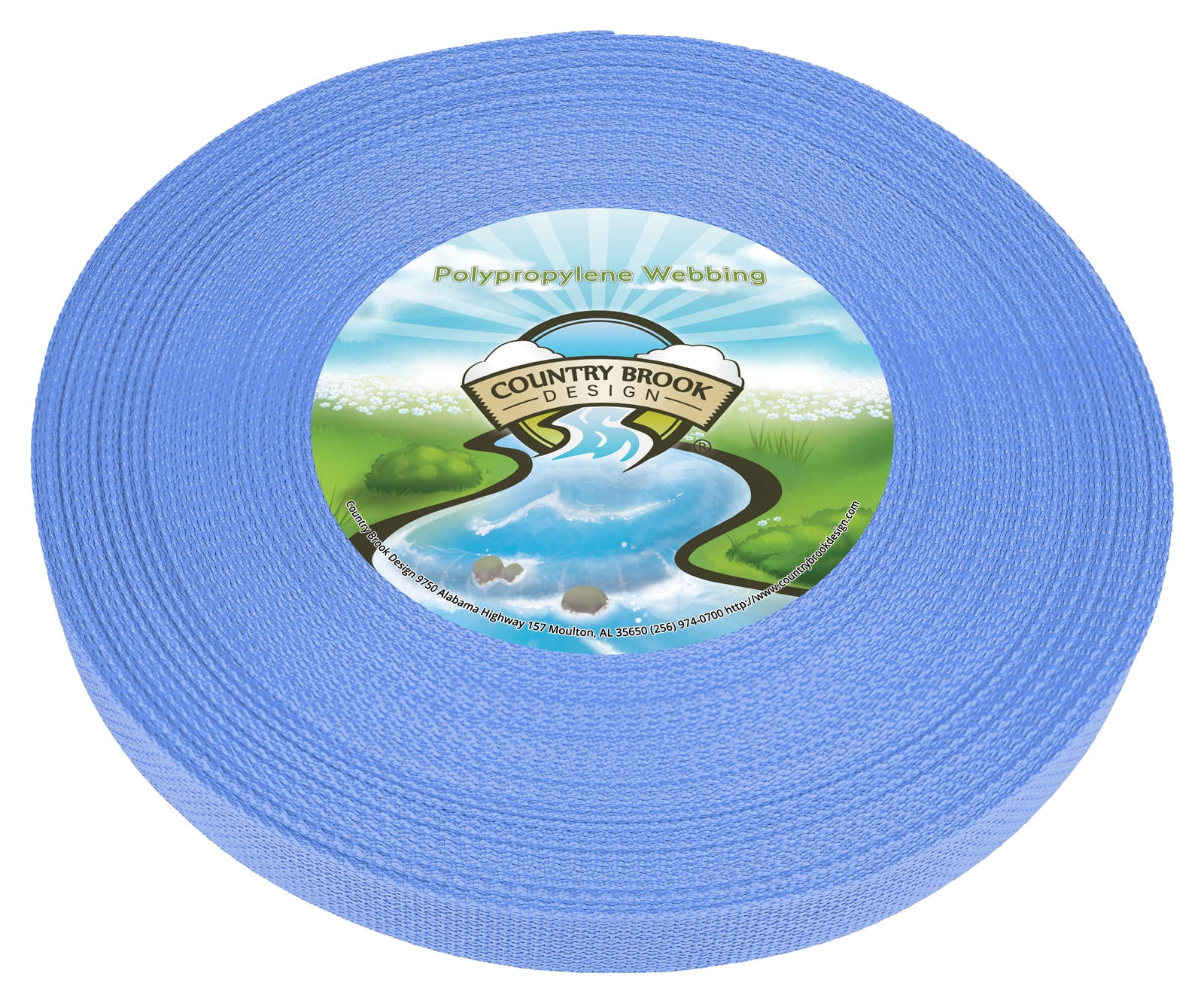 Country Brook Design® 1 inch Baby Blue Polypro Lightweight Webbing, 25 ...