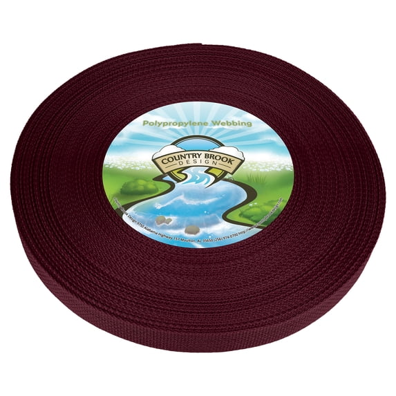 Country Brook Design® 1 inch Burgundy Polypro Lightweight Webbing, 50 Yards