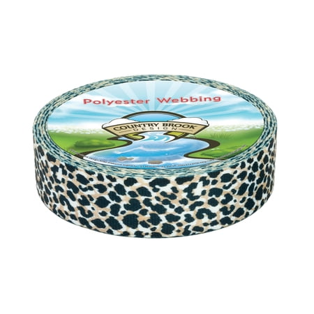 Country Brook Design® 1 inch Cheetah Polyester Webbing, 50 Yards