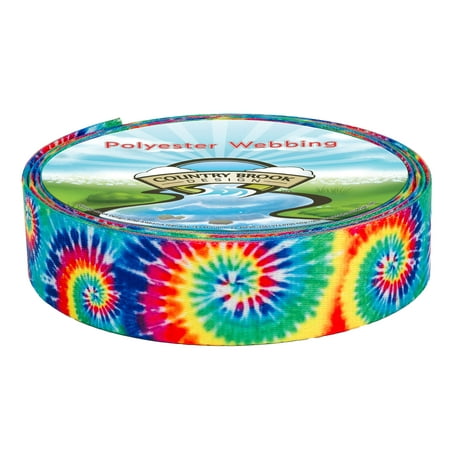 Country Brook Design® 1 inch Classic Tie Dye Polyester Webbing, 10 Yards