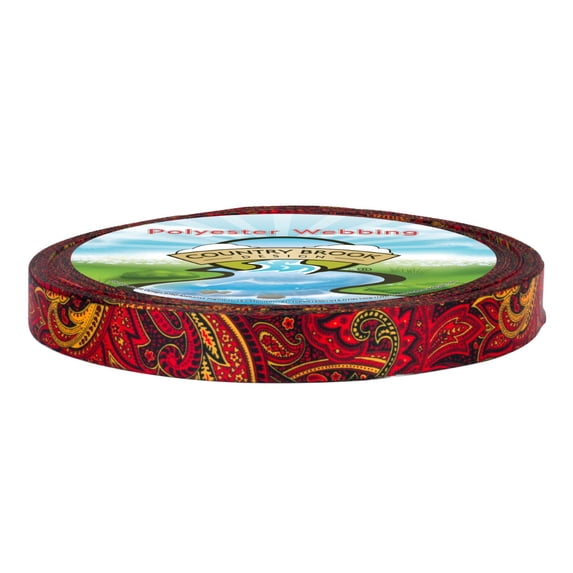 Country Brook Design® Fire Paisley Lite Tape (1 Inch, 20 Yards)