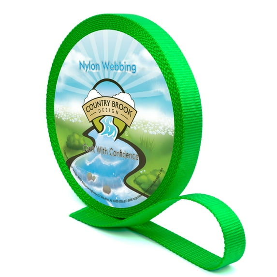 Country Brook Design® 1 inch Green Apple Heavy Duty Nylon Webbing, 50 Yards
