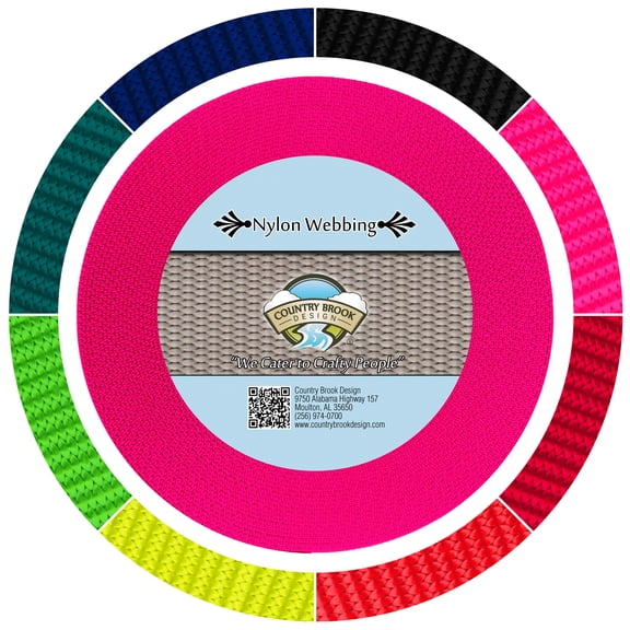 Country Brook Design® 1 inch Hot Pink Reflective Nylon Webbing, 50 Yards