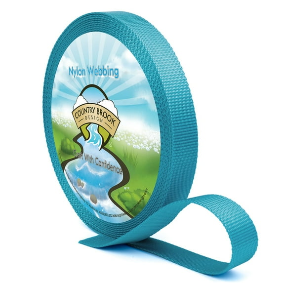 Country Brook Design® 1 inch Ice Blue Heavy Duty Nylon Webbing, 50 Yards