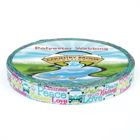 Country Brook Design® 1 inch Love and Peace Photo Quality Polyester, 50 Yards