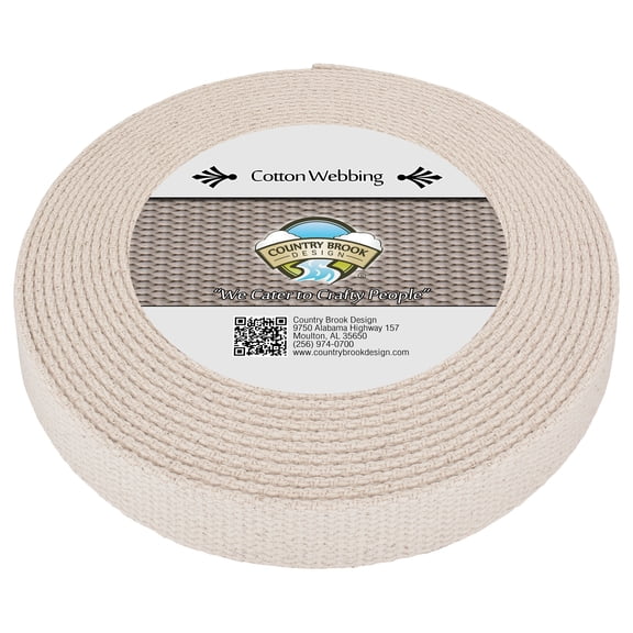 Country Brook Design® 1 inch Natural Super Heavy Blended Webbing, 10 Yards