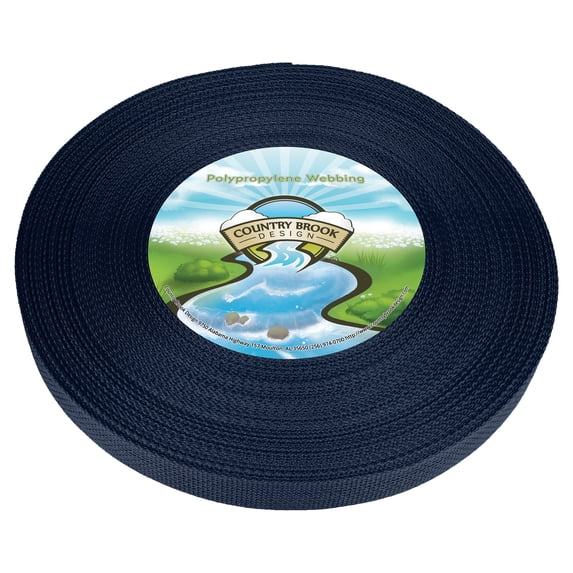 Country Brook Design® 1 inch Navy Blue Polypro Lightweight Webbing, 100 Yards