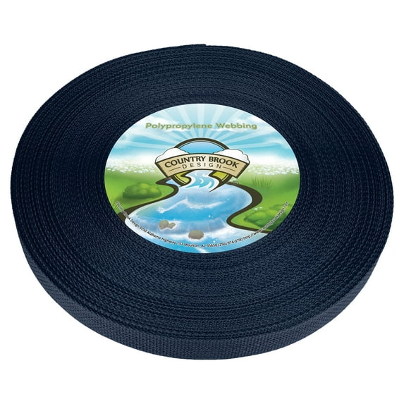 Country Brook Design® 1 inch Navy Blue Polypro Lightweight Webbing, 50 Yards