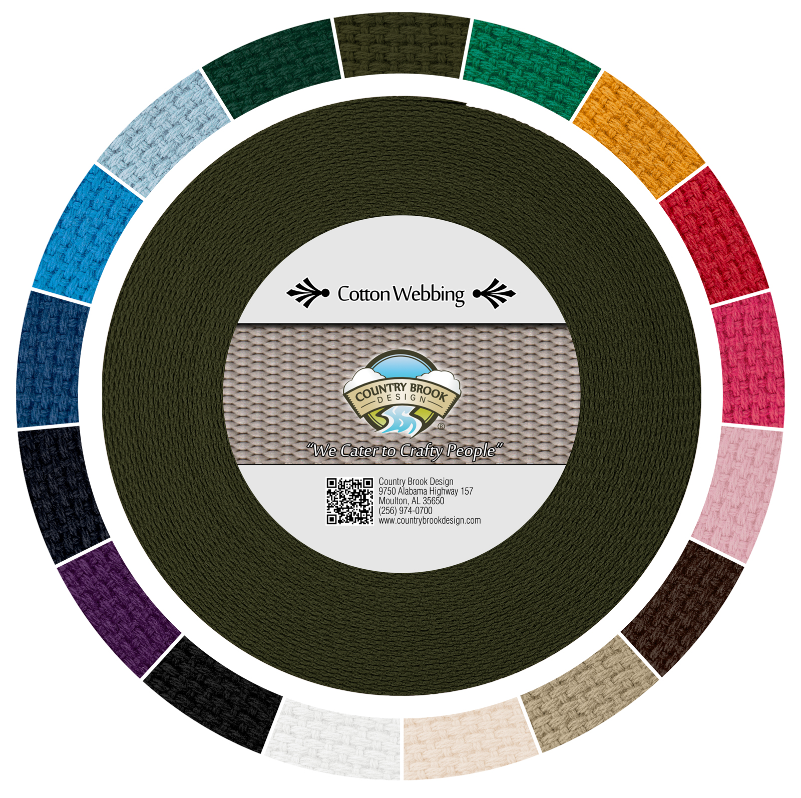 Country Brook Design 1 Inch Olive Drab Green Heavy Cotton Webbing 25 Country Brook Design 1 Inch Olive Drab Green Heavy Cotton Webbing 25