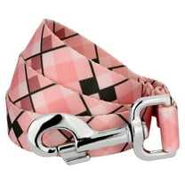 Country Brook Design - 1 inch Pink and Brown Argyle Leash - 6 Feet