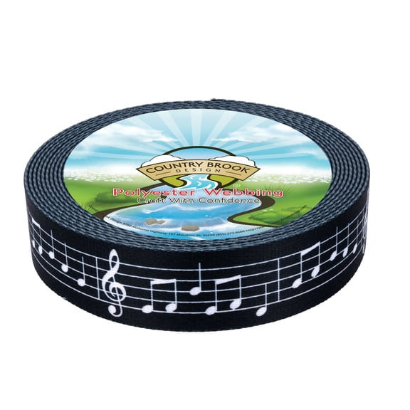 Country Brook Design® 1 inch Sheet Music Polyester Webbing, 5 Yards