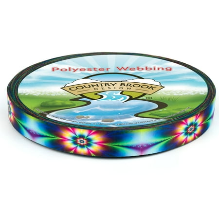 Country Brook Design® Tie Dye Flowers Lite Tape (1 Inch, 10 Yards)