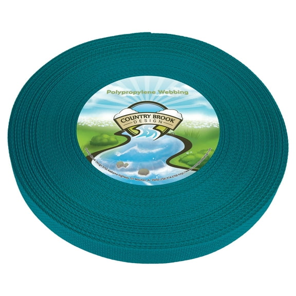 Country Brook Design® 1 inch Turquoise Polypro Lightweight Webbing, 10 Yards