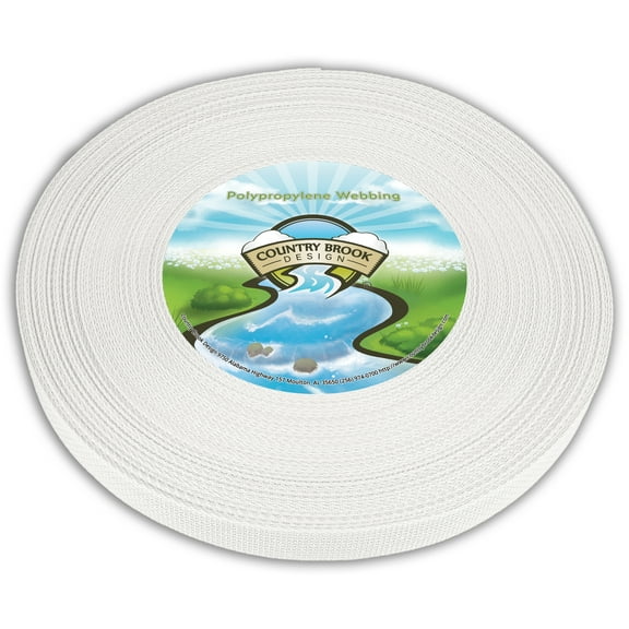 Country Brook Design® 1 inch White Polypro Lightweight Webbing, 10 Yards