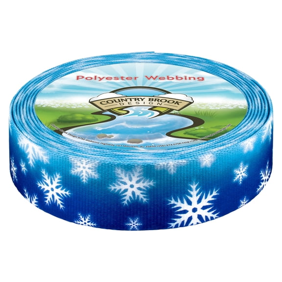 Country Brook Design® 1 inch Winter Wonderland Polyester Webbing, 5 Yards