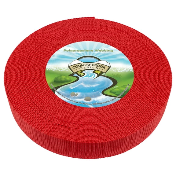 Country Brook Design - 2 Inch Red Polypropylene Webbing (100 Yards)