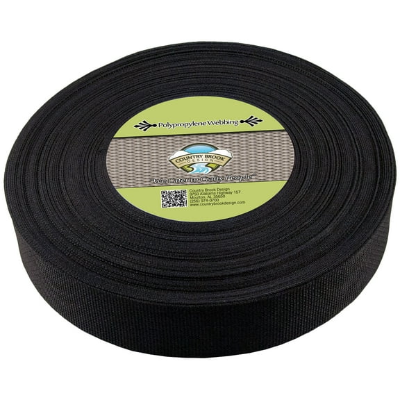 Country Brook Design® 2 inch Black Heavy Polypro Webbing, 50 Yards