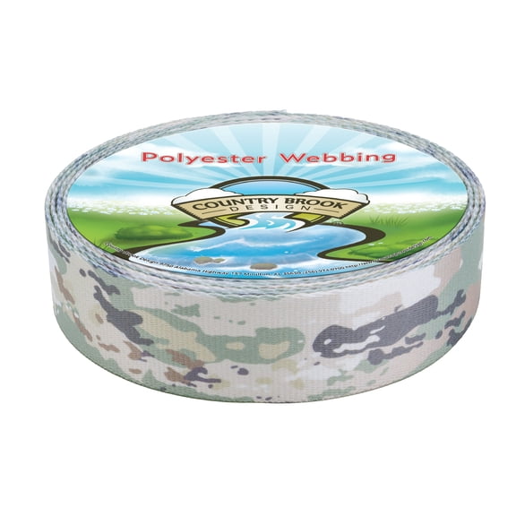 Country Brook Design® 2 inch Mountain Viper Camo Polyester Webbing, 5 Yards