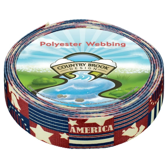 Country Brook Design® 2 inch Spirit of '76 Polyester Webbing, 5 Yards