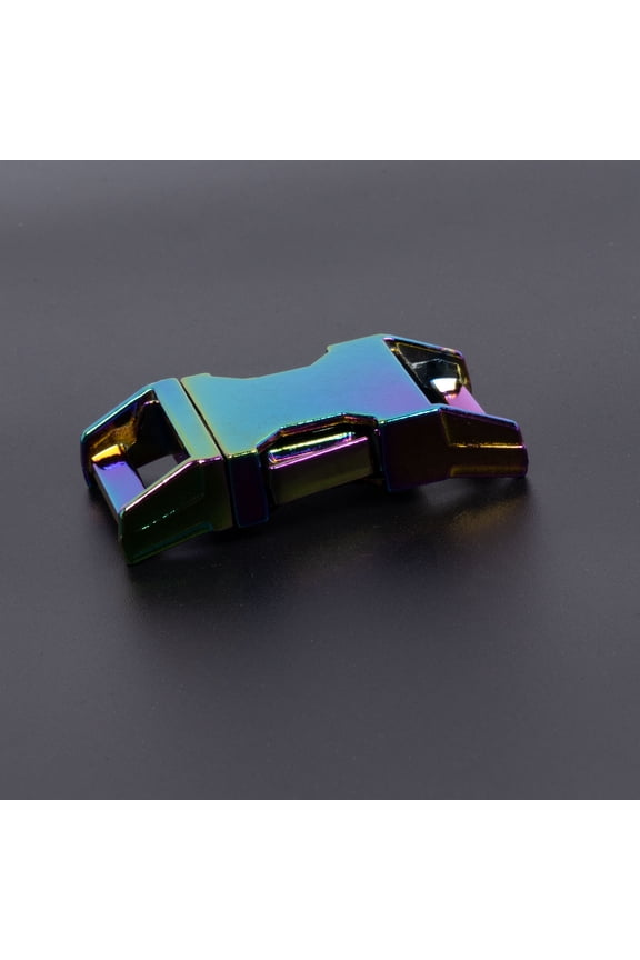® 3/4 Inch Contoured Iridescent Rainbow Side Release Buckles, 5 Pack