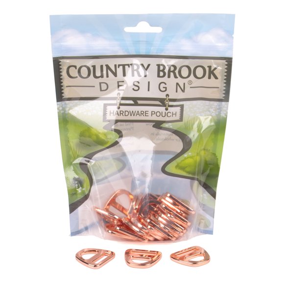 Country Brook Design® 3/4 Inch Rose Gold Double Bar D-Rings, 25 Pack
