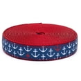 thumbnail image 1 of Country Brook Design® 3/4 inch Anchors Away on Red Nylon Webbing, 20 Yards, 1 of 4