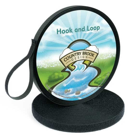 Country Brook Design® 3/4 inch Black Sew on Hook and Loop, 50 Yards