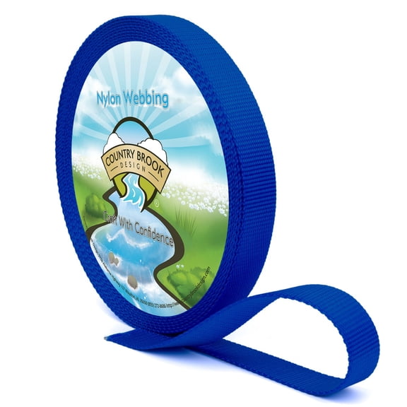 Country Brook Design® 3/4 inch Bright Royal Blue Heavy Duty Nylon Webbing, 50 Yards